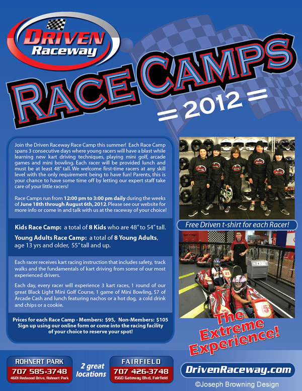 Joseph Browning Design - Driven Raceway Race Camps Flyer