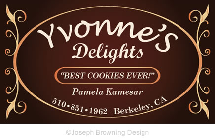 Joseph Browning Design - Yvonne's Delights Business Card Front
