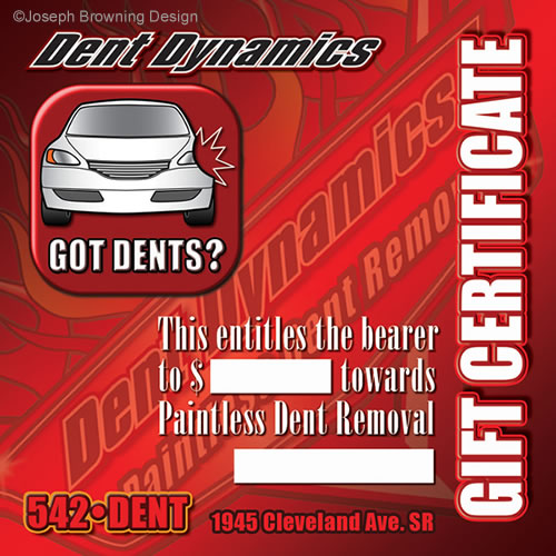 Joseph Browning Design - Dent Dynamics Gift Certificate