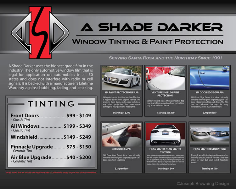 Joseph Browning Design - A Shade Darker Menu Sign