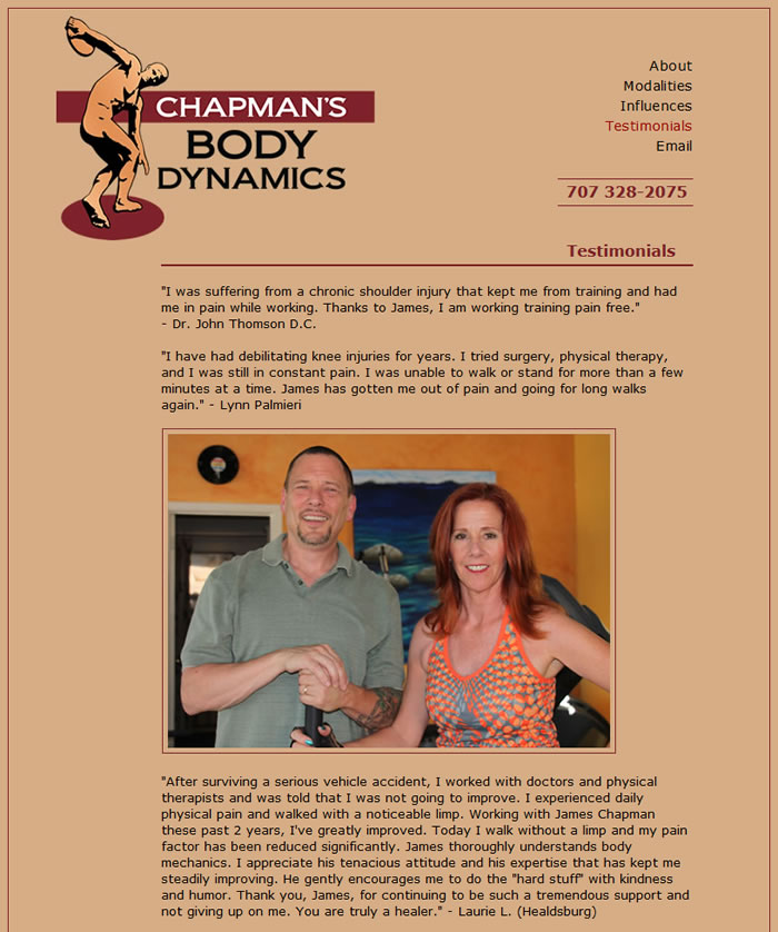 Joseph Browning Design - Chapman's Body Dynamics Website